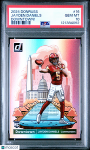 Jayden Daniels 2024 Panini Donruss Downtown! #16 PSA 10