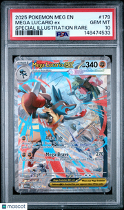 2025 Pokemon Meg EN-Mega Evolution Mega Lucario EX Special Illustration Rare PSA 10 #179