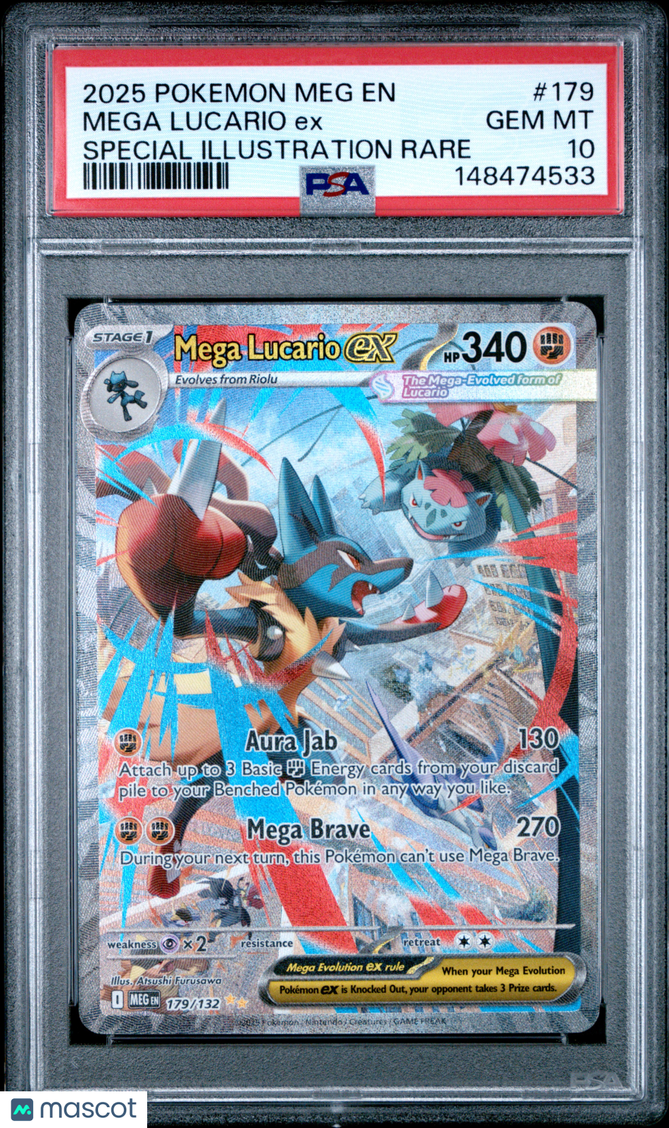 2025 Pokemon Meg EN-Mega Evolution Mega Lucario EX Special Illustration Rare PSA 10 #179