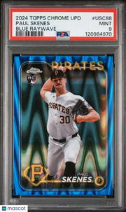 Paul Skenes 2024 Topps Chrome Update #USC88 Blue Raywave PSA 9