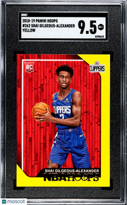 Shai Gilgeous-Alexander 2018 Panini Hoops #262 Yellow SGC 9.5
