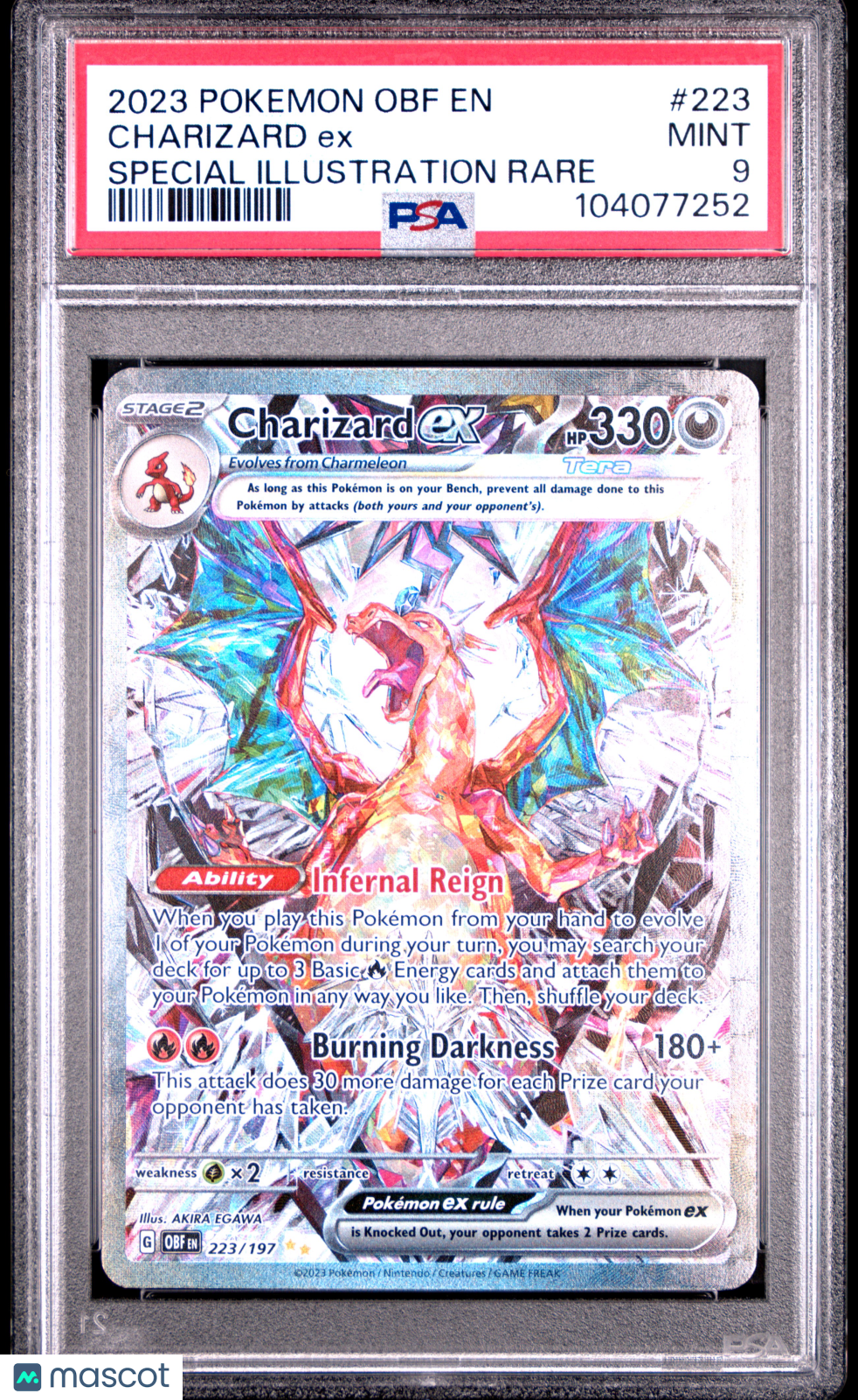 2023 Pokemon Obf EN-Obsidian Flames Charizard EX Special Illustration Rare PSA 9 #223