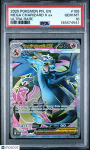 2025 Pokemon PFL EN-Phantasmal Flames Mega Charizard X EX Ultra Rare PSA 10 #109