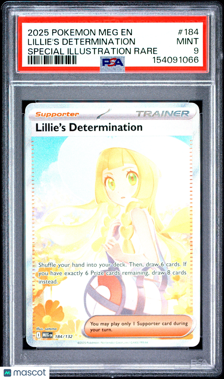 2025 Pokemon Meg EN-Mega Evolution Lillie's Determination Special Illustration Rare PSA 9 #184