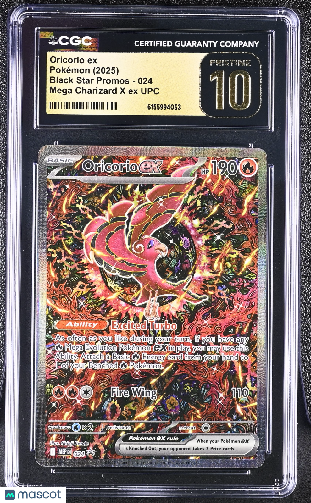 2025 Pokemon Black Star Promos Oricorio ex Mega Charizard X ex UPC CGC 10 #024