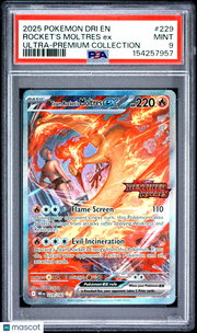 2025 Pokemon Dri EN-Destined Rivals Rocket's Moltres EX Ultra-Premium Collection PSA 9 #229