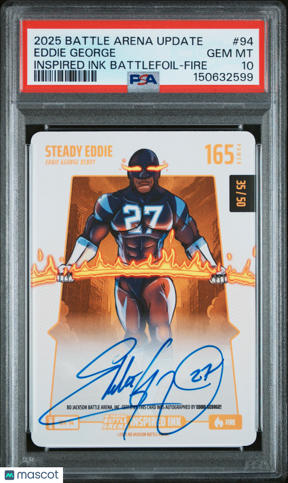 2025 Bo Jackson Battle Arena Update Inspired Ink Battlefoil Eddie George Inspired Ink Battlefoil-Fire PSA 10 #94