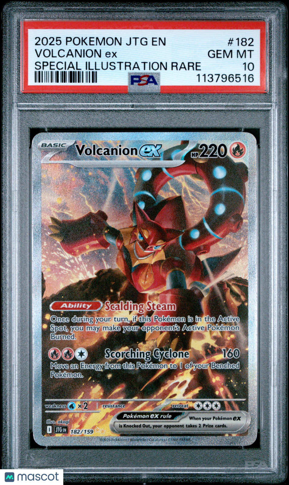 2025 Pokemon Journey Together Volcanion EX Special Illustration Rare PSA 10 #182