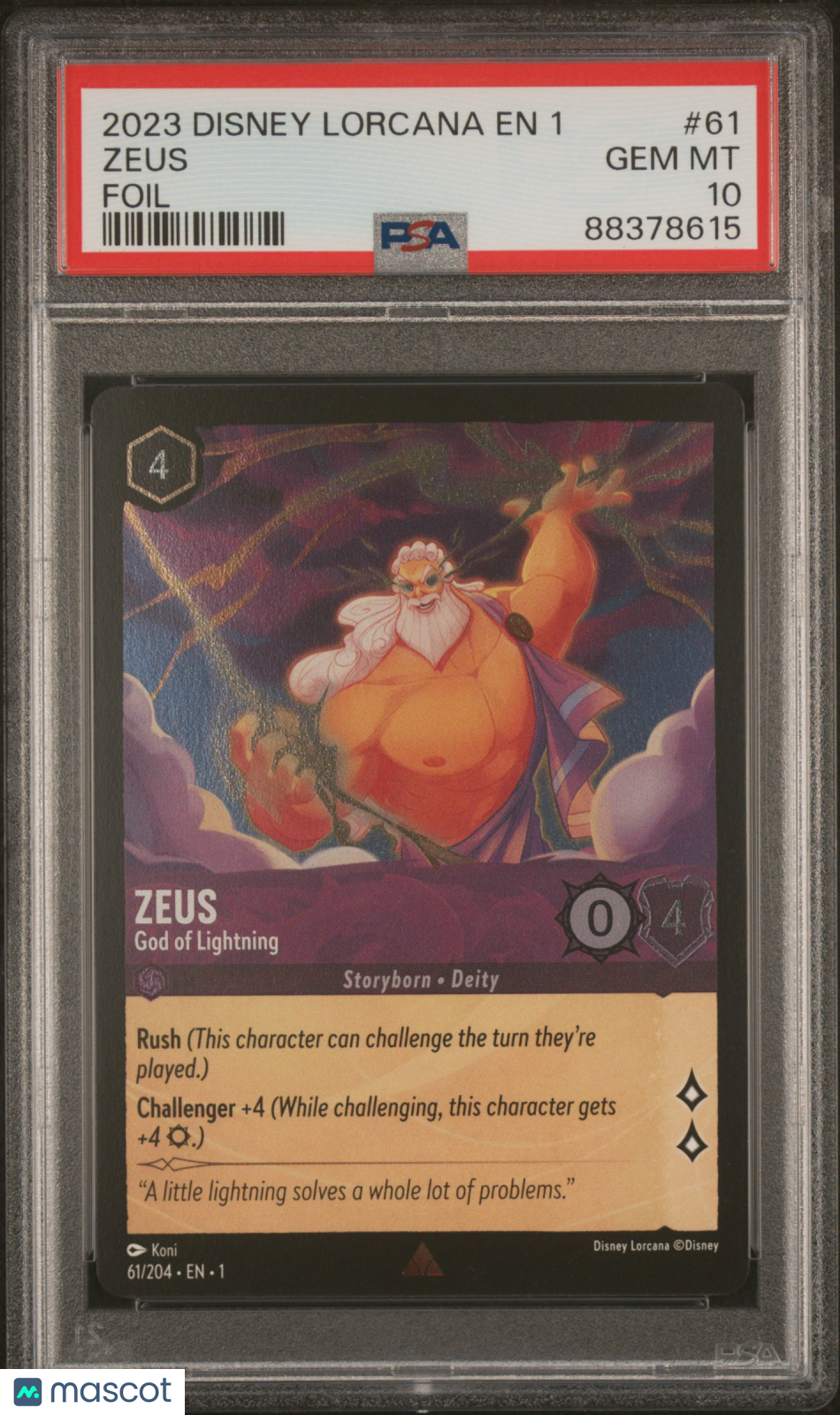 2023 Disney Lorcana EN 1-The First Chapter Zeus Foil PSA 10 #61