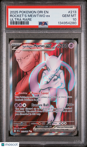 2025 Pokemon Dri EN-Destined Rivals Rocket's Mewtwo EX Ultra Rare PSA 10 #213