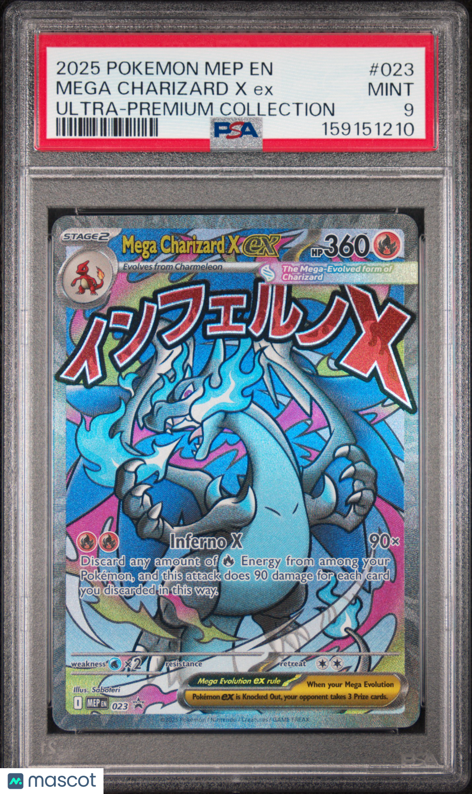 2025 Pokemon Mep EN-Me Black Star Promo Mega Charizard X EX Ultra-Premium Collection PSA 9 #023