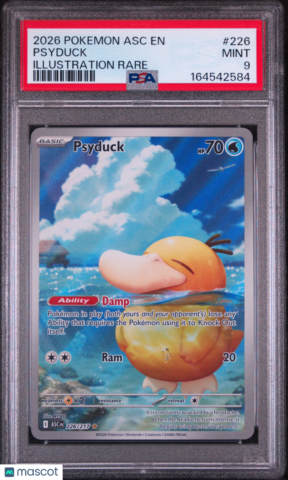 2026 Pokemon Asc EN-Ascended Heroes Psyduck Illustration Rare PSA 9 #226