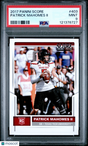 Patrick Mahomes II 2017 Panini Score #403 PSA 9