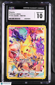 2023 Pokemon Crown Zenith Pikachu Holo Secret Rare Secret Rare CGC 10 #160/159