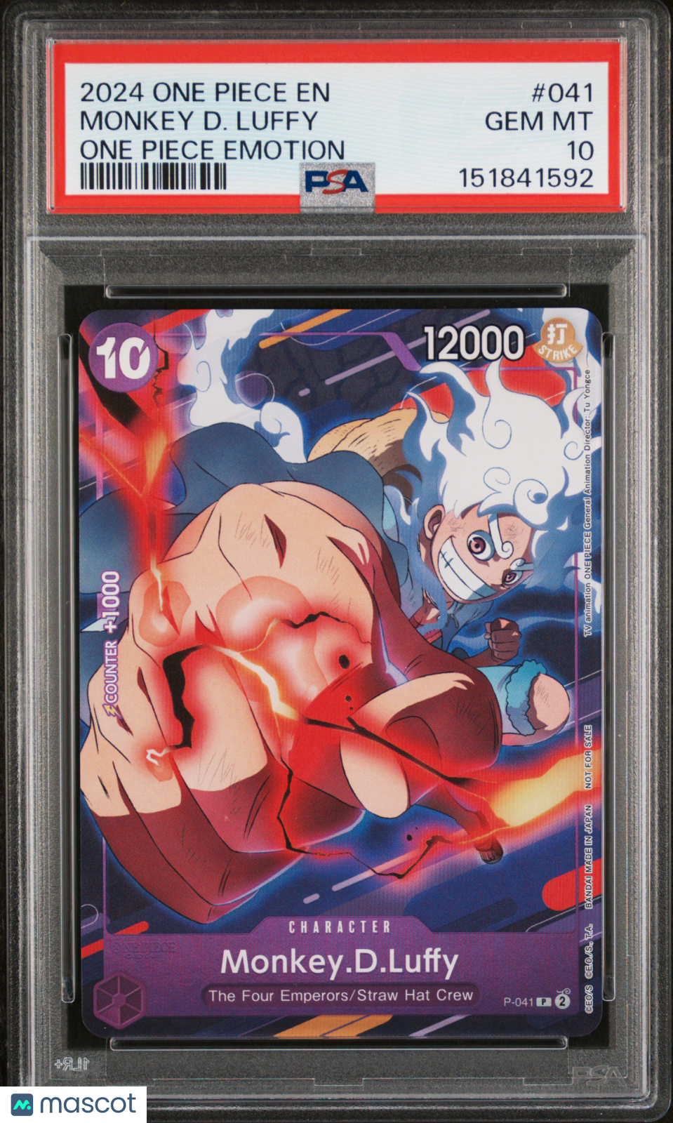2024 One Piece Promos Monkey D. Luffy One Piece Emotion PSA 10 #041