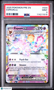2025 Pokemon Pre EN-Prismatic Evolutions Espeon EX PSA 9 #034