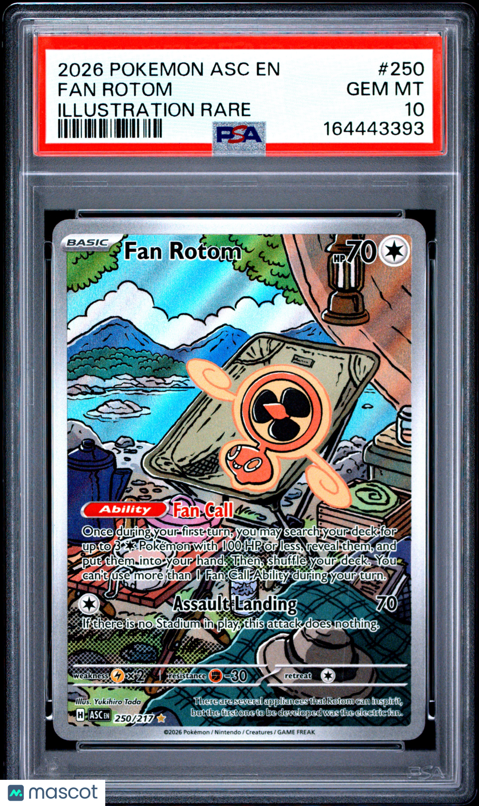2026 Pokemon Asc EN-Ascended Heroes Fan Rotom Illustration Rare PSA 10 #250