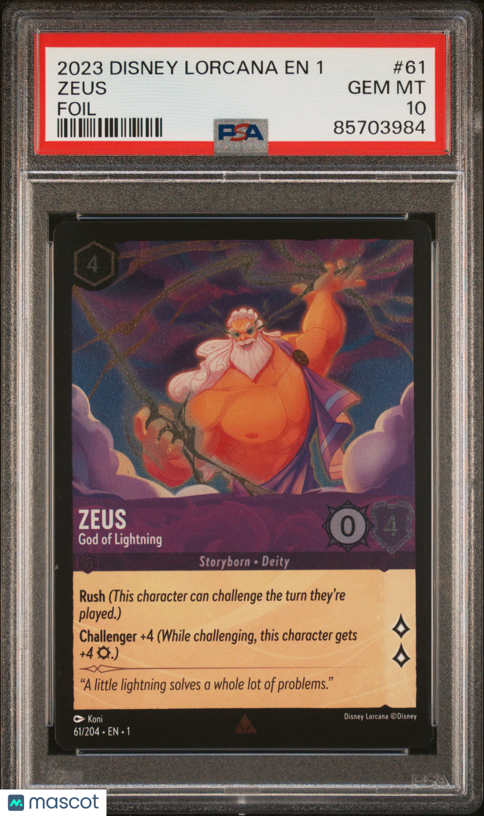 2023 Disney Lorcana EN 1-The First Chapter Zeus Foil PSA 10 #61