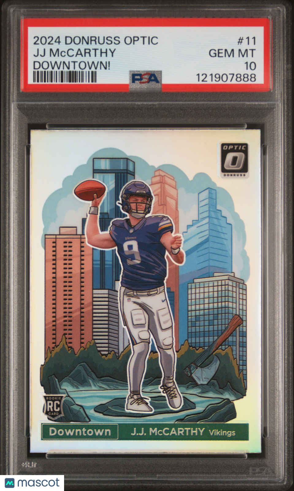 JJ Mccarthy 2024 Panini Donruss Optic Downtown! #11 PSA 10