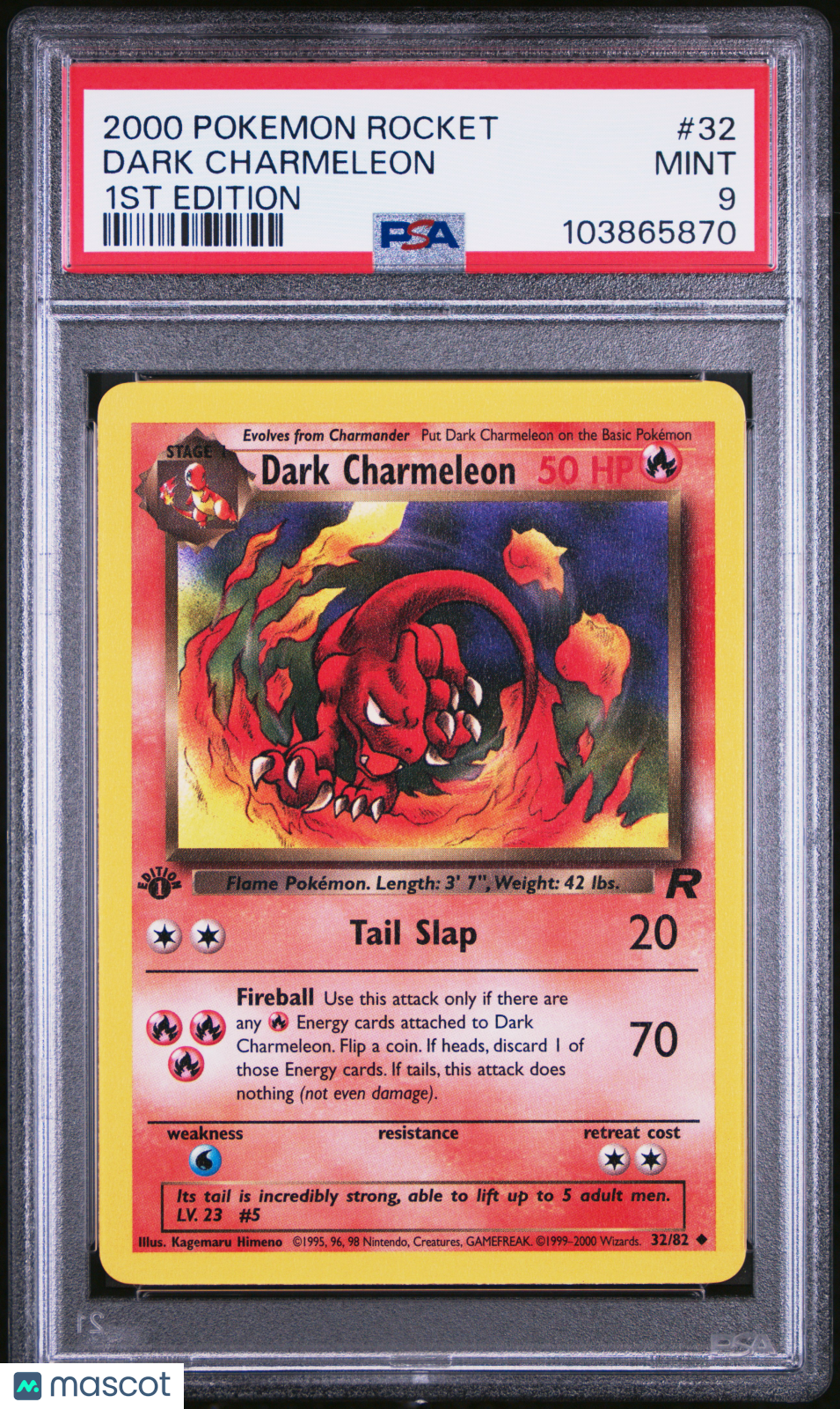 2000 Pokemon Rocket Dark Charmeleon 1st Edition PSA 9 #32