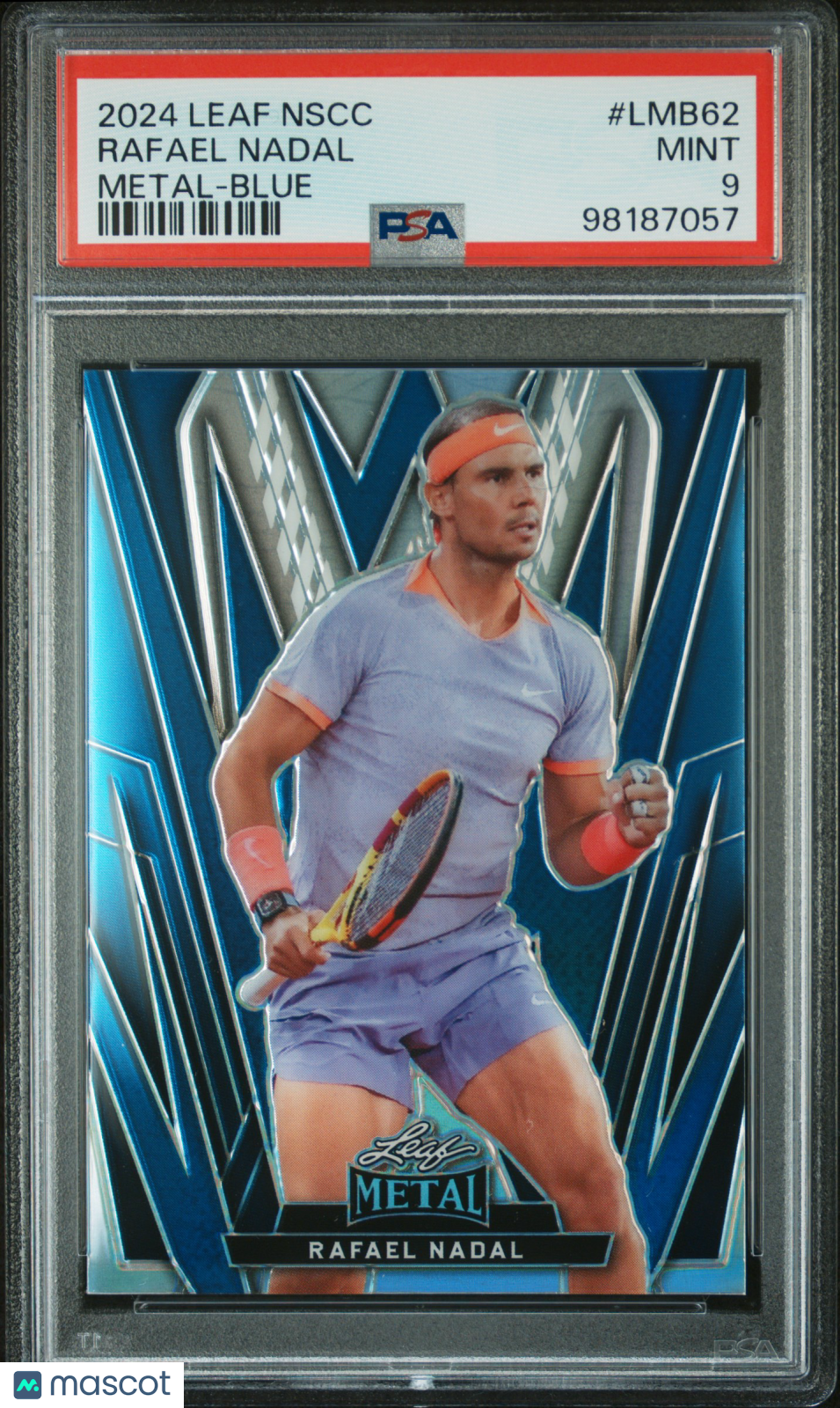Rafael Nadal 2024 Leaf National Sports Collectors Convention Leaf Metal #LMB62 Blue PSA 9