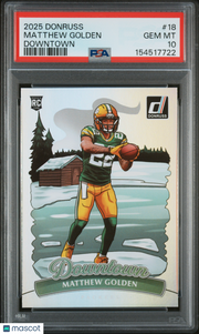 Matthew Golden 2025 Panini Donruss Downtown #18 PSA 10