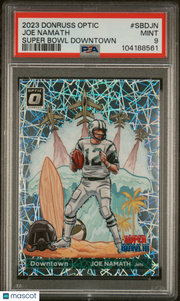 Joe Namath 2023 Panini Donruss Optic Super Bowl Downtown #SBDJN PSA 9