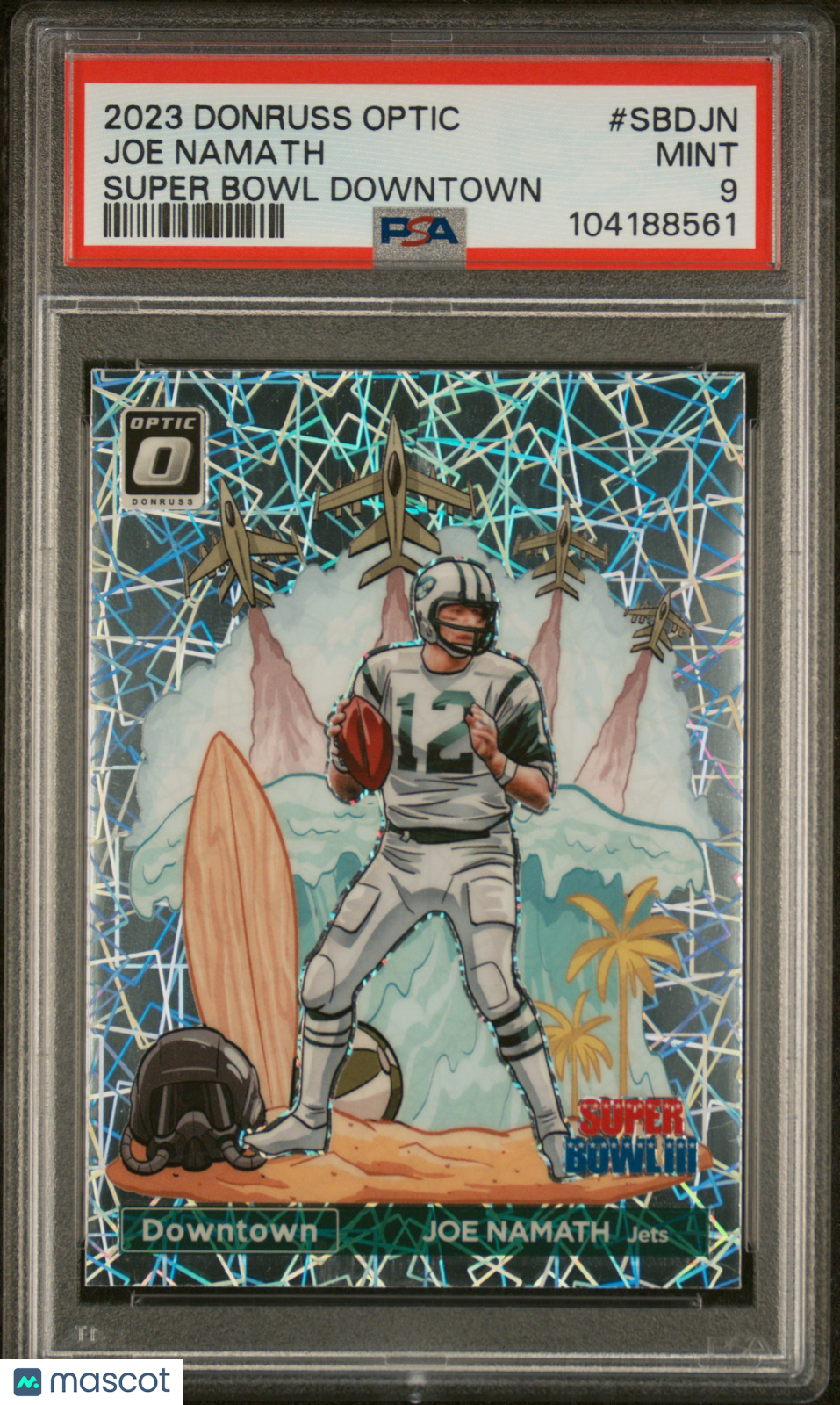 Joe Namath 2023 Panini Donruss Optic Super Bowl Downtown #SBDJN PSA 9