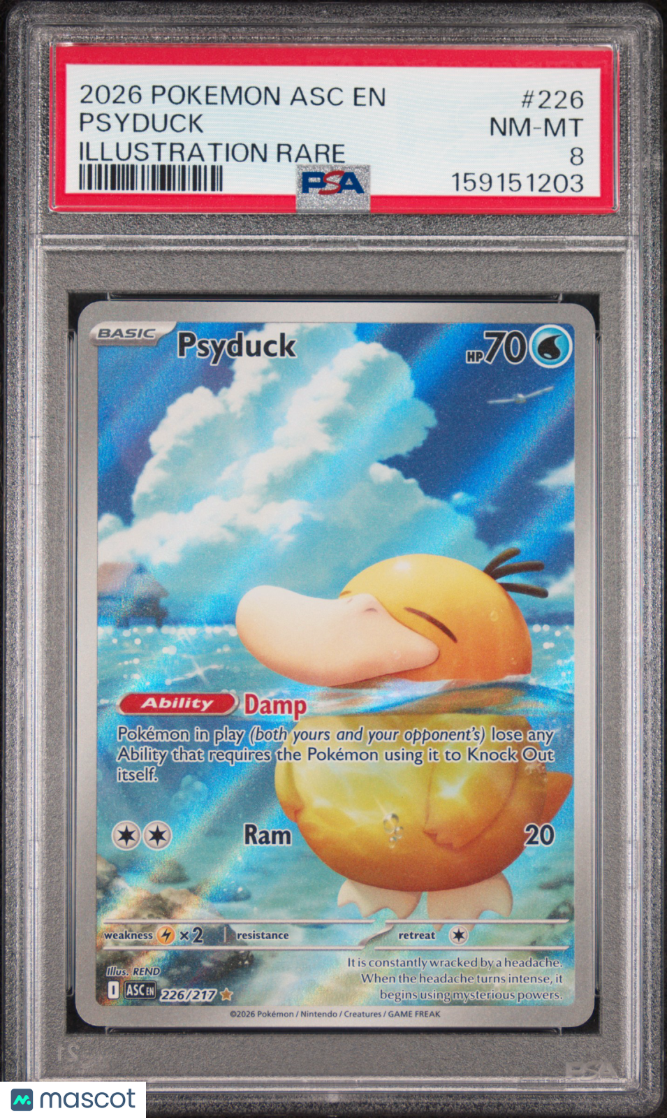 2026 Pokemon Asc EN-Ascended Heroes Psyduck Illustration Rare PSA 8 #226