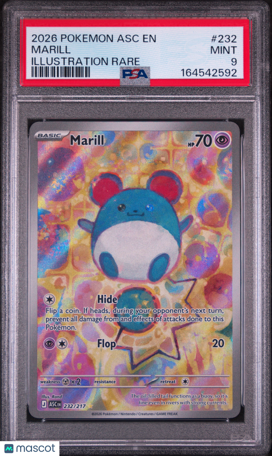 2026 Pokemon Asc EN-Ascended Heroes Marill Illustration Rare PSA 9 #232