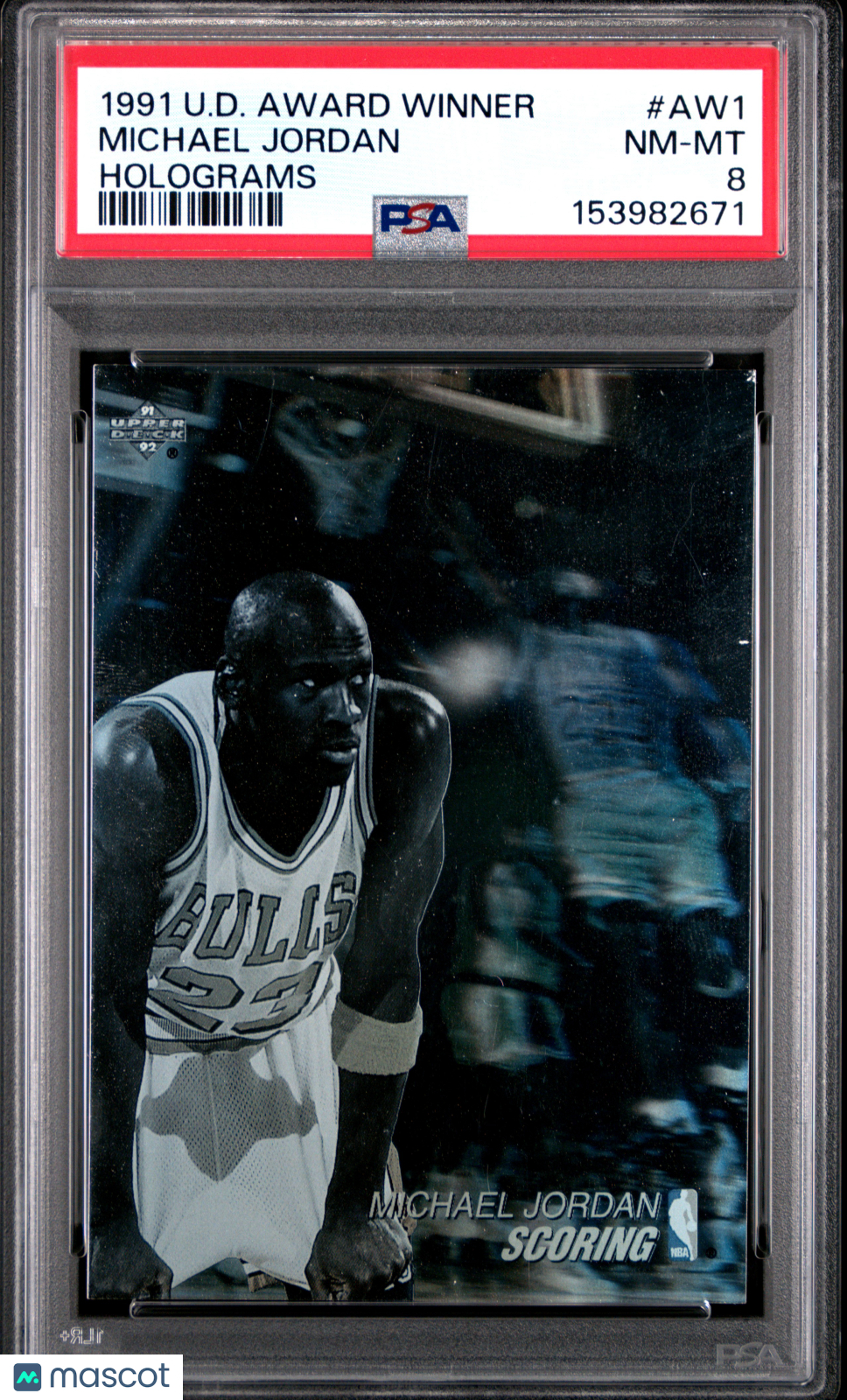 Michael Jordan 1991 Upper Deck Award Winner Hologram #AW1 Holograms PSA 8