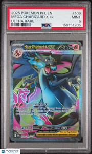 2025 Pokemon PFL EN-Phantasmal Flames Mega Charizard X EX Ultra Rare PSA 9 #109