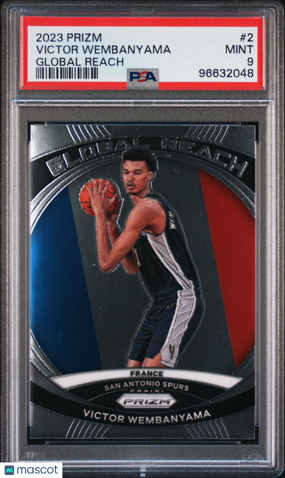Victor Wembanyama 2023 Panini Prizm Global Reach #2 PSA 9