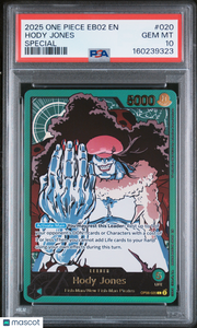 2025 One Piece Eb02-Extra Booster -Anime 25th Collection- Hody Jones Special PSA 10 #020