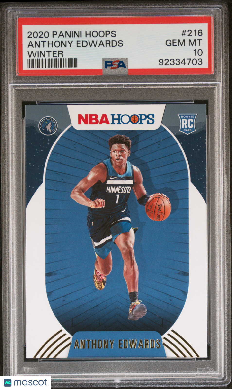 Anthony Edwards 2020 Panini Hoops #216 Winter PSA 10