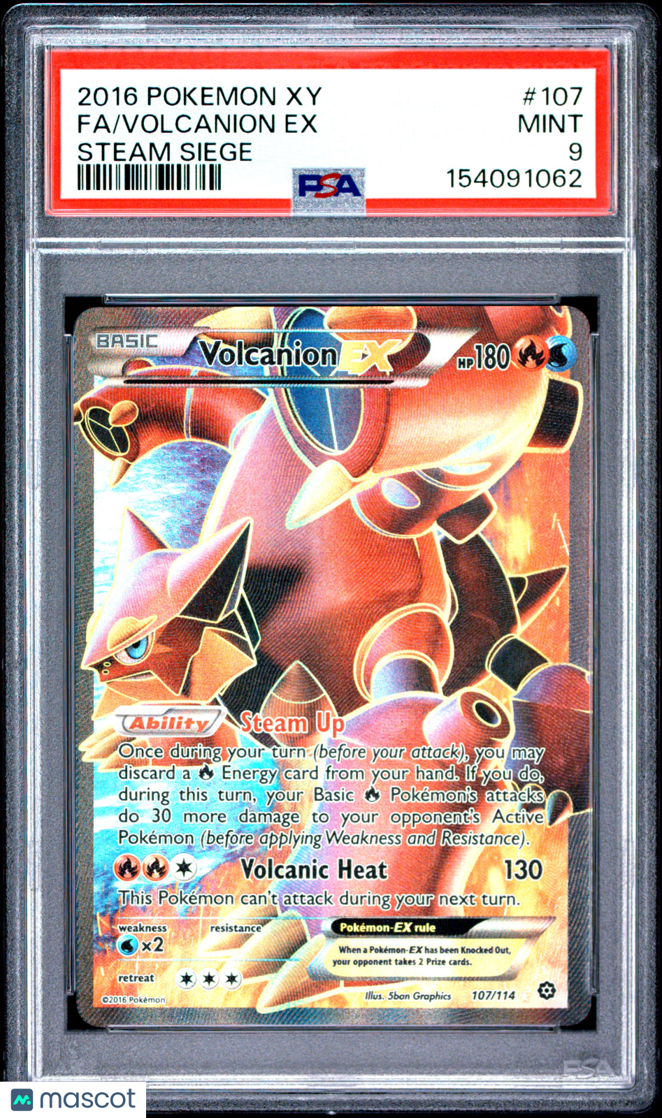 2016 Pokemon Xy Steam Siege Volcanion EX Steam Siege Fa PSA 9 #107