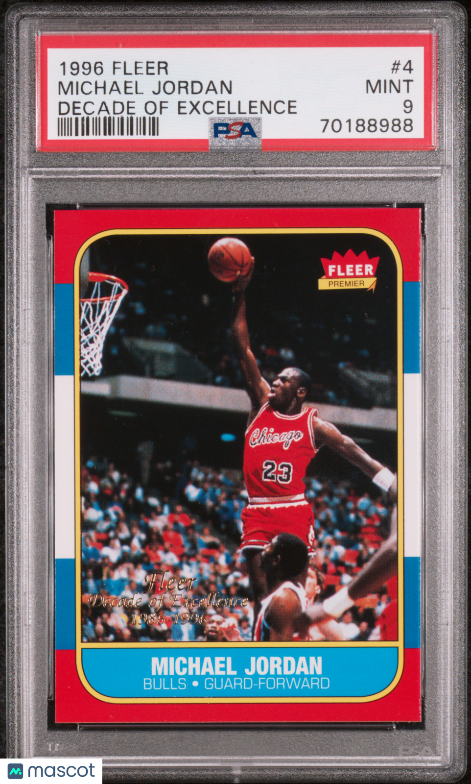 Michael Jordan 1996 Fleer Decade Of Excellence #4 PSA 9
