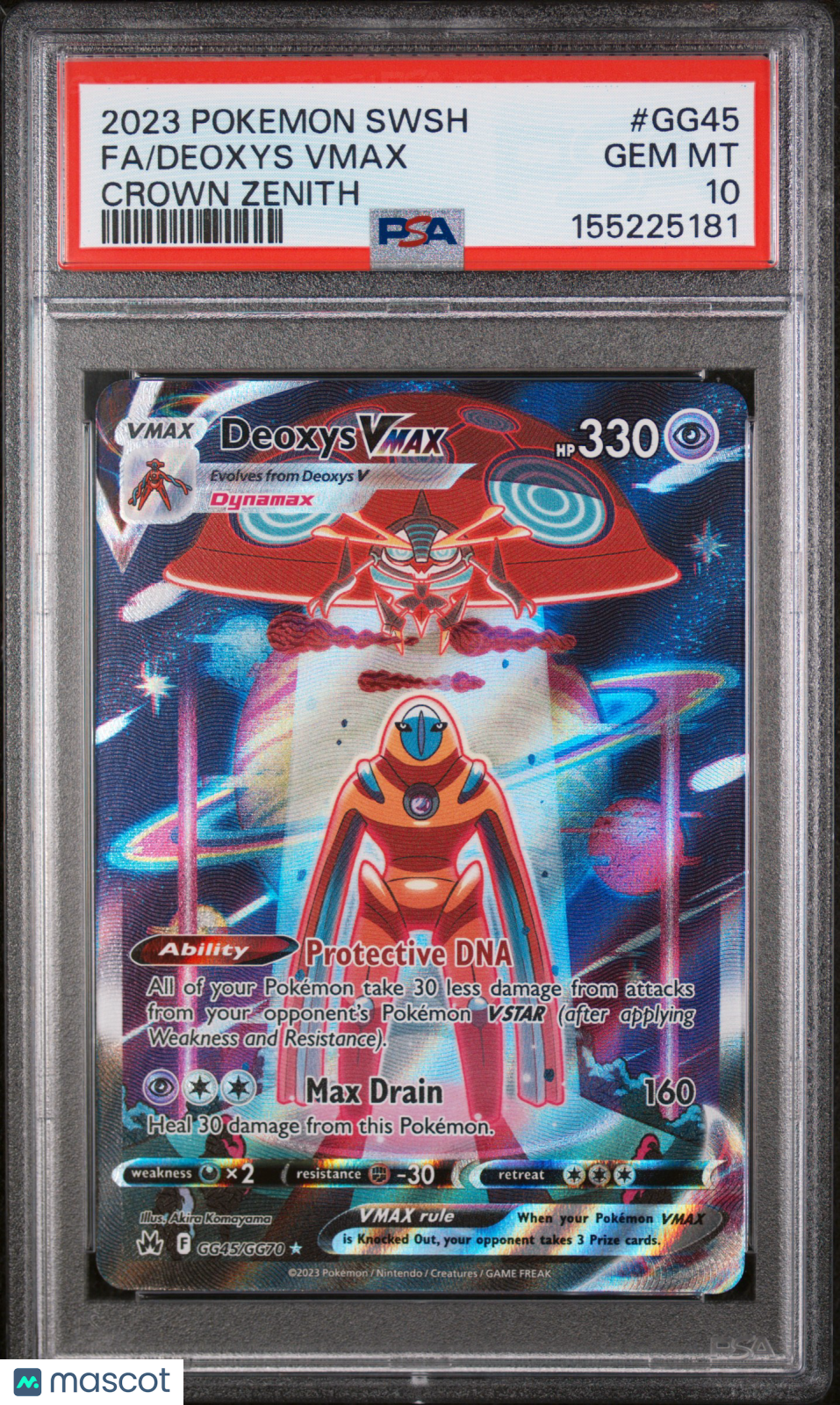 2023 Pokemon Sword And Shield Crown Zenith Deoxys VMAX Crown Zenith Fa PSA 10 #GG45