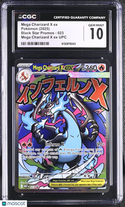 2025 Pokemon Black Star Promos Mega Charizard X ex Mega Charizard X ex UPC CGC 10 #023