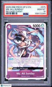 2025 One Piece Op12-Legacy Of The Master MS. All Sunday Release Event PSA 10 #075