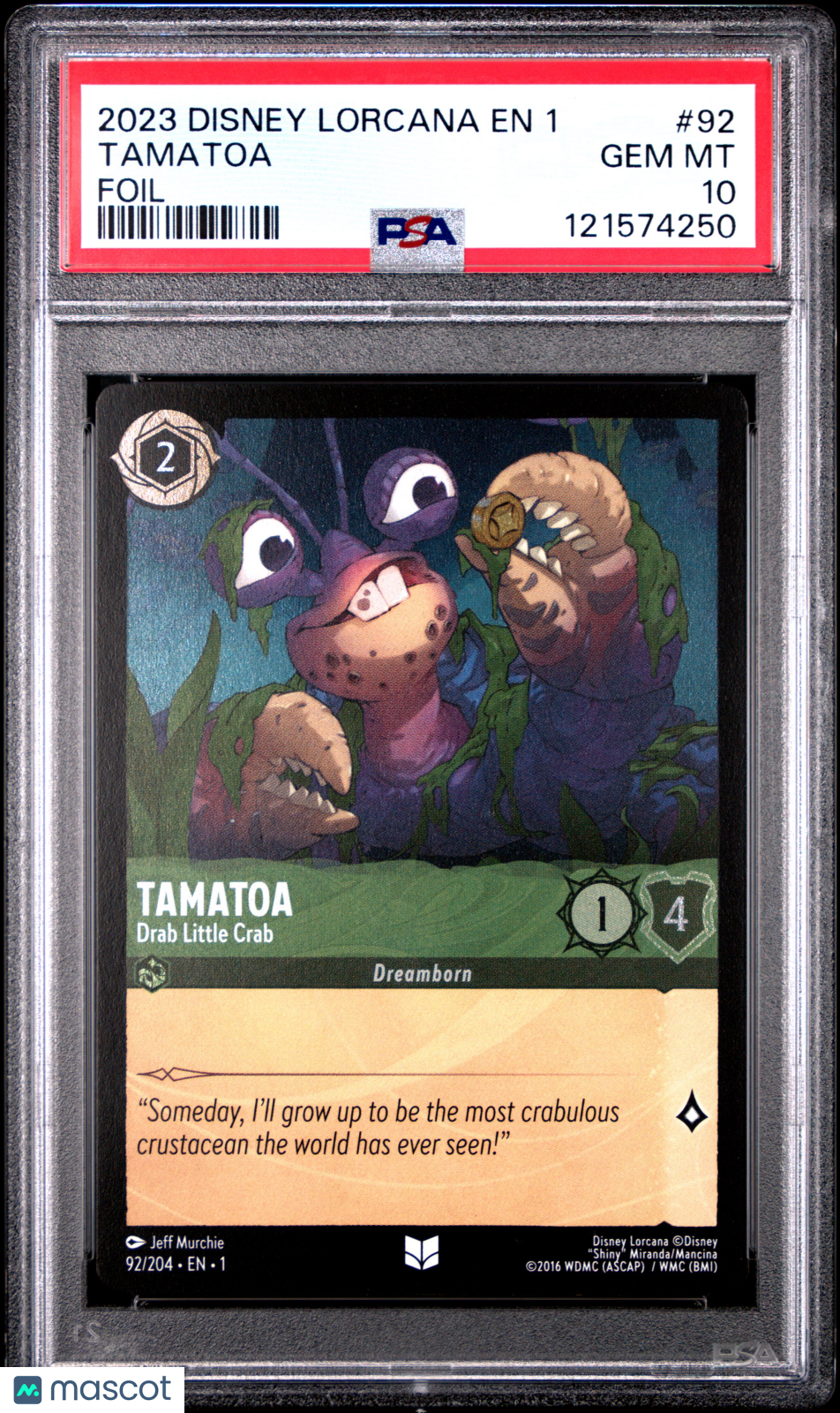 2023 Disney Lorcana EN 1-The First Chapter Tamatoa Foil PSA 10 #92