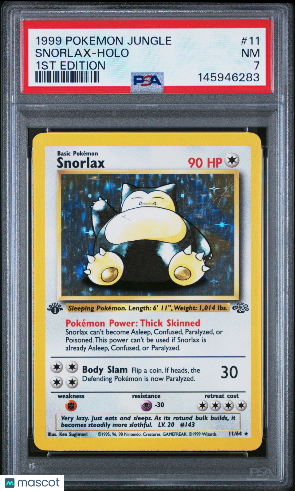 1999 Pokemon Jungle Snorlax Holo 1st Edition PSA 7 #11