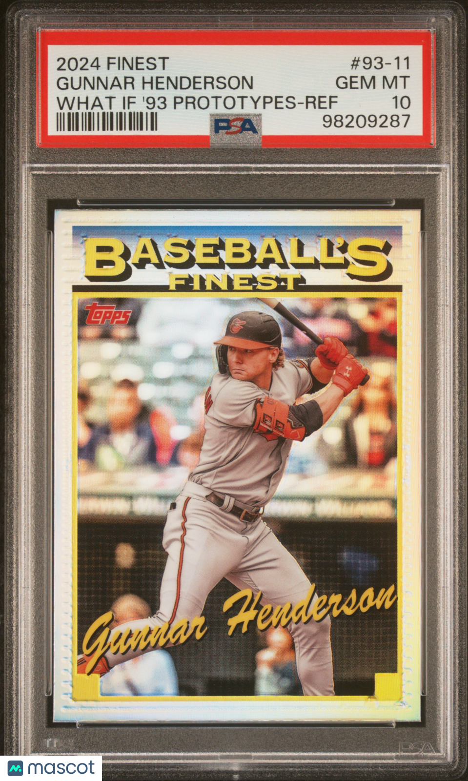 Gunnar Henderson 2024 Topps Finest What If 1993 Finest Prototypes #93-11 '93 Ref PSA 10
