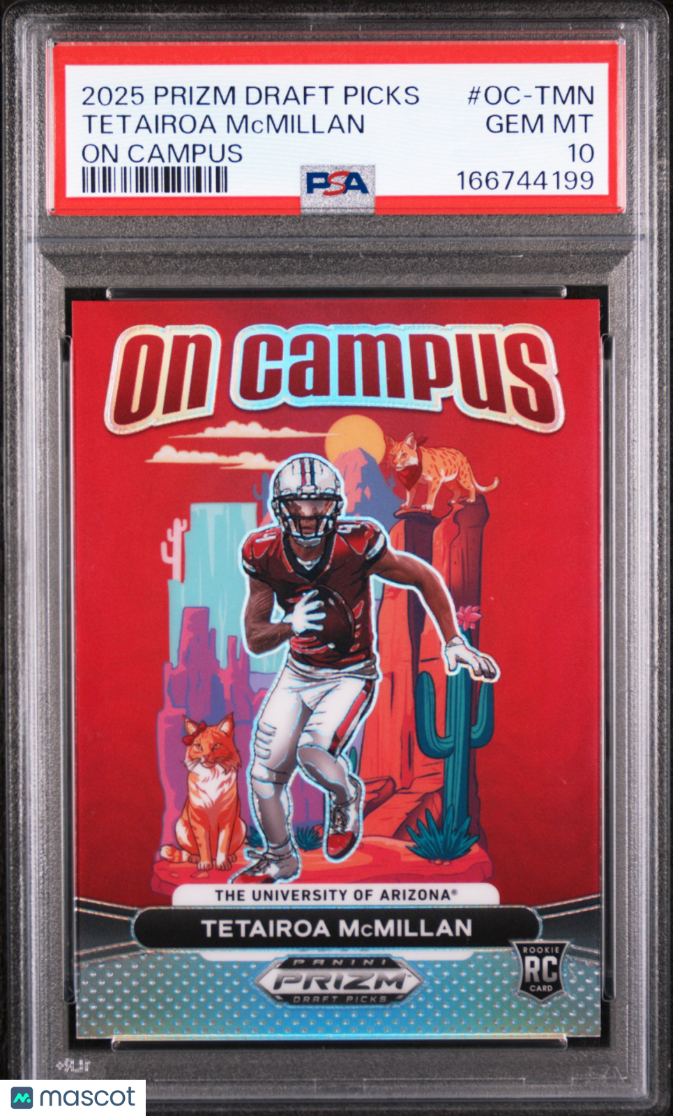 Tetairoa Mcmillan 2025 Panini Prizm Draft Picks On Campus #OC-TMN PSA 10