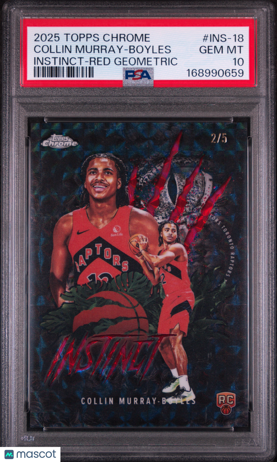 Collin Murray-Boyles 2025 Topps Chrome Instinct #INS-18 Red Geometric /5 PSA 10