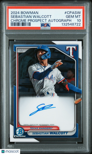 Sebastian Walcott 2024 Bowman Chrome Prospect Autographs #CPASW PSA 10