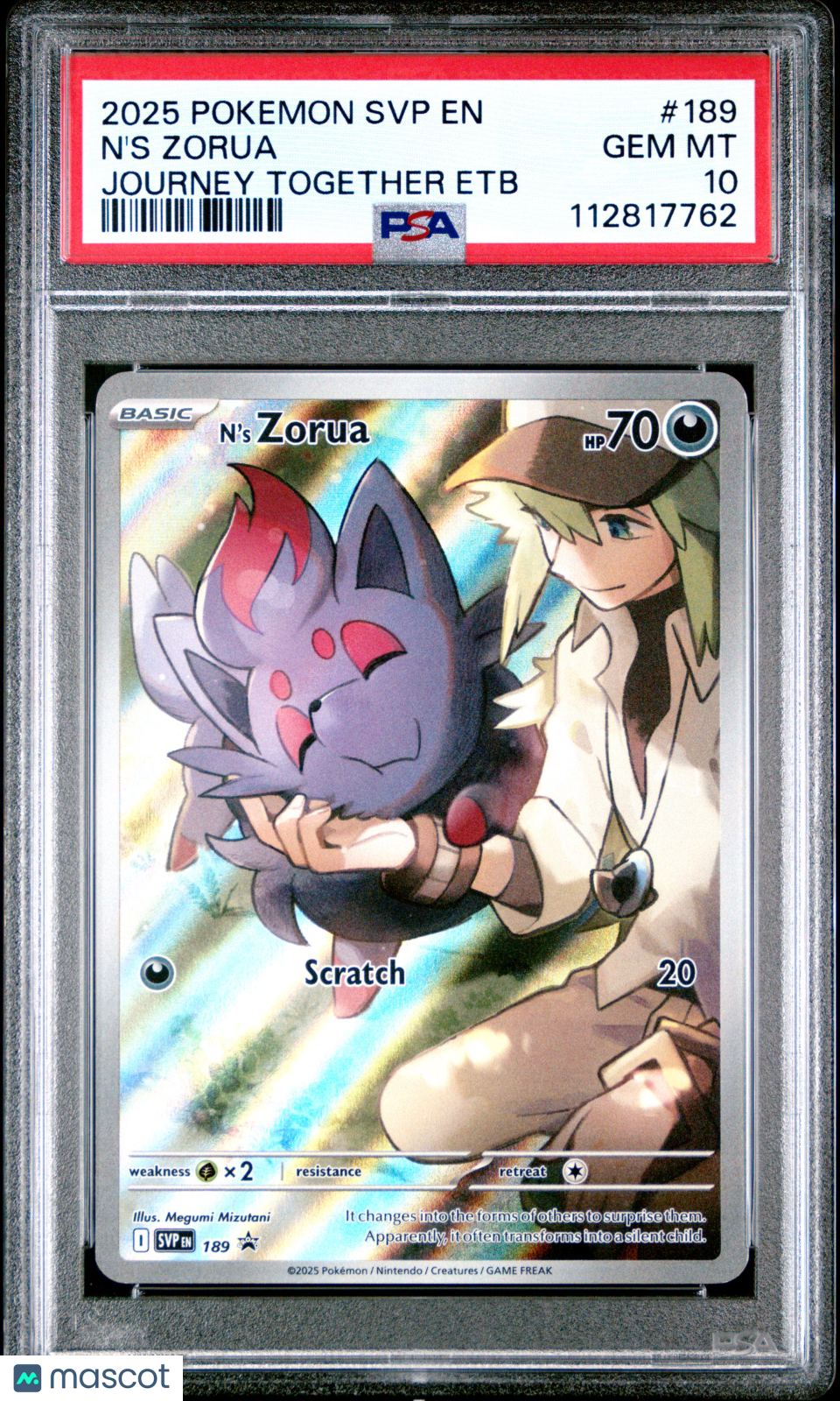 2025 Pokemon SVP EN-SV Black Star Promo N'S Zorua Journey Together Etb PSA 10 #189