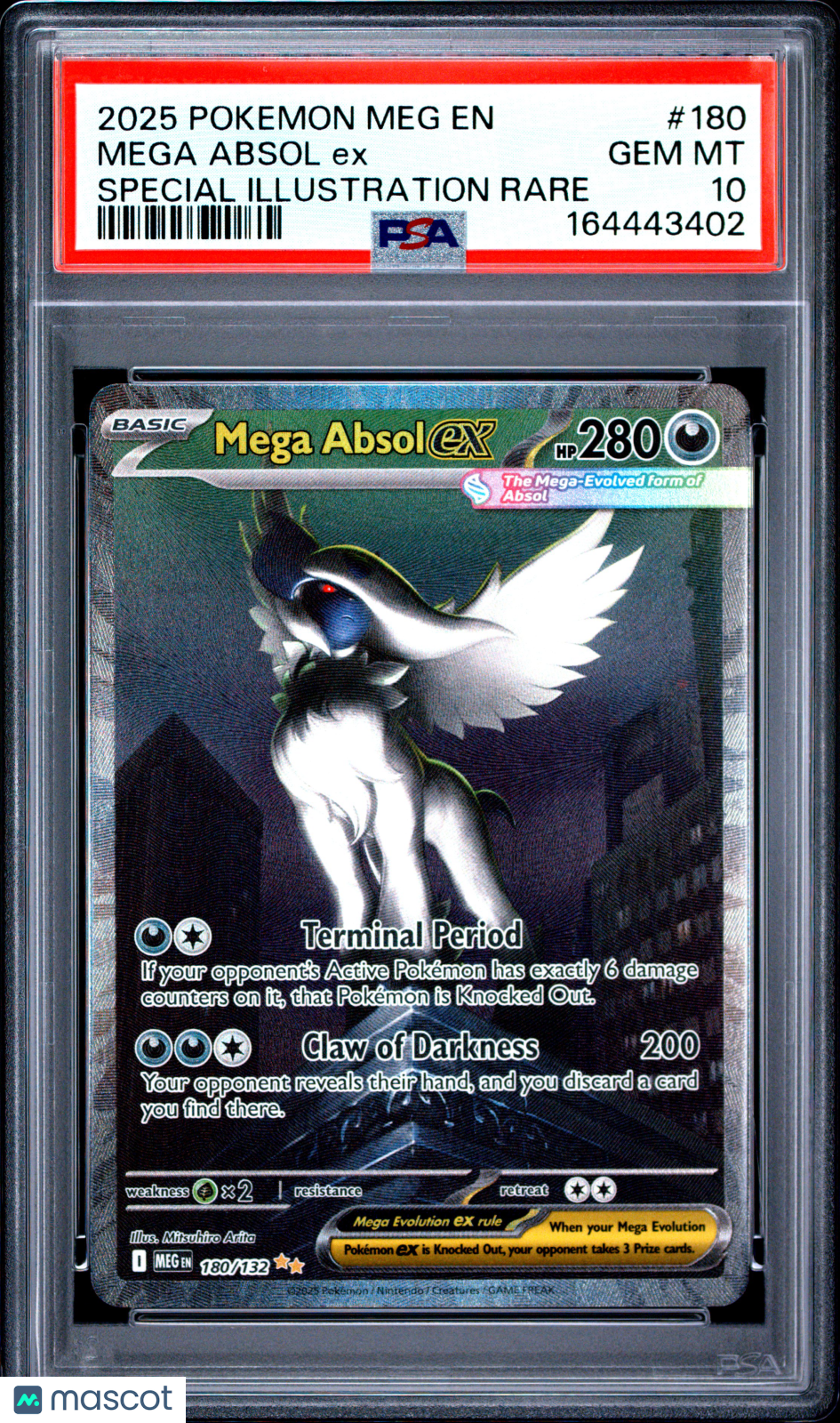 2025 Pokemon Meg EN-Mega Evolution Mega Absol EX Special Illustration Rare PSA 10 #180