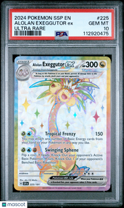 2024 Pokemon SSP EN-Surging Sparks Alolan Exeggutor EX Ultra Rare PSA 10 #225
