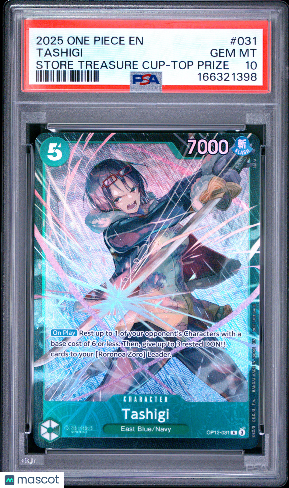 2025 One Piece Promos Tashigi Store Treasure Cup-Top Prize PSA 10 #031